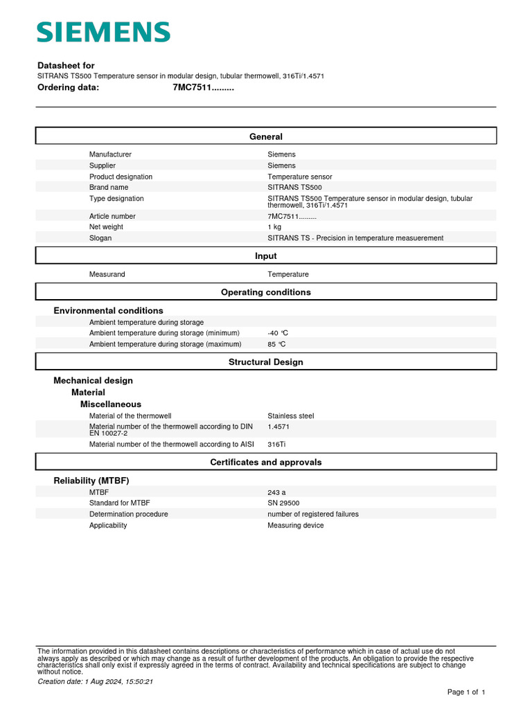7MC7511 | PDF | Temperature | Reliability Engineering