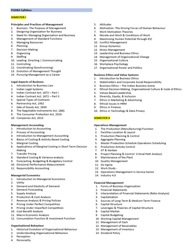 PGDBA Syllabus Overview and Details | PDF | Marketing | Customer ...