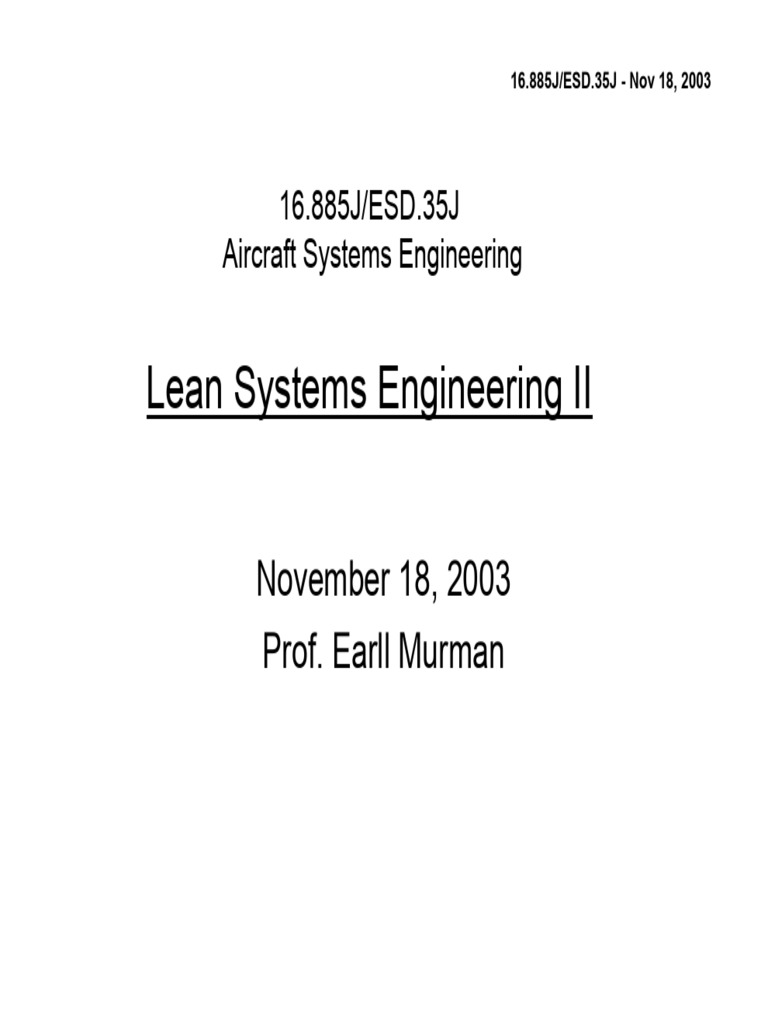 Lean Systems Engineering Overview | PDF | Systems Engineering | Product ...
