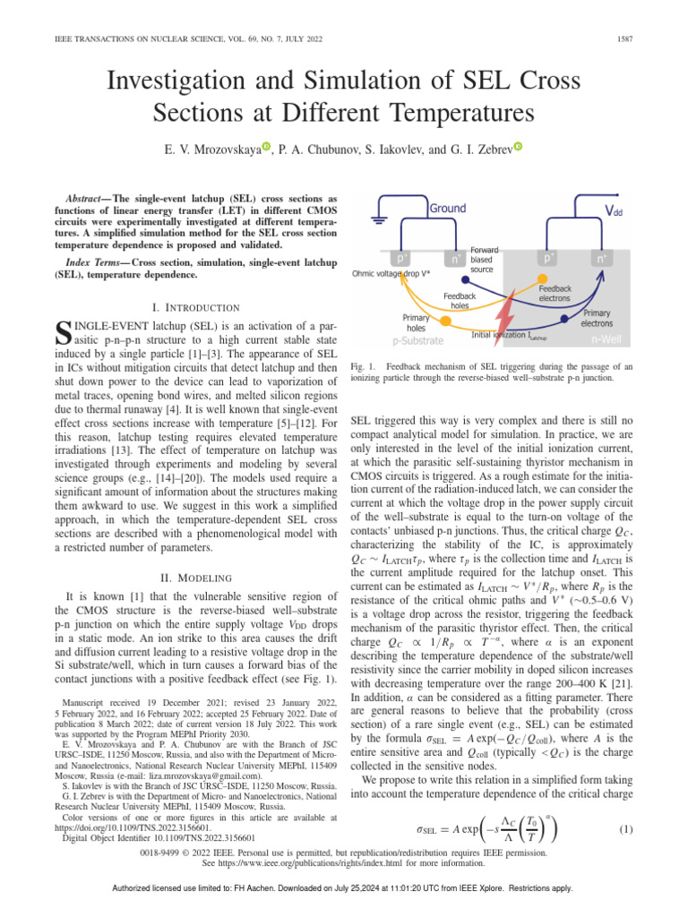 SEL Cross Sections and Temperature Effects | PDF | P–N Junction ...