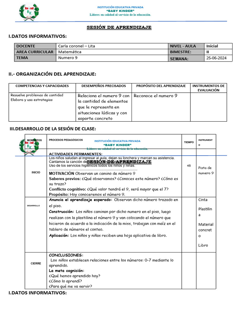 Sesiones 24 - 28 JUNIO | PDF | Educación de la primera infancia ...