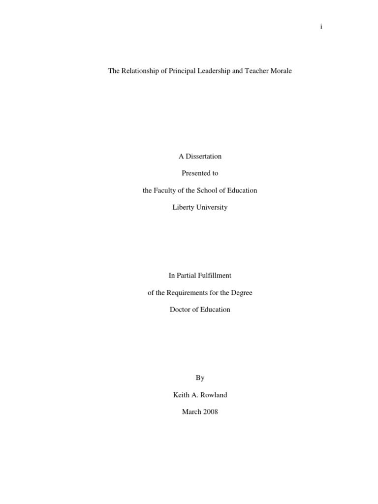 Principal Leadership and Teacher Morale | PDF | Leadership ...
