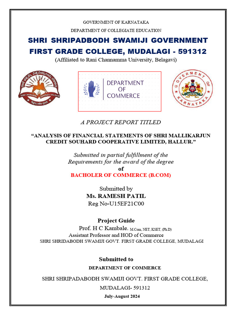 Financial Analysis of Mallikarjun Cooperative | PDF | Cooperative ...