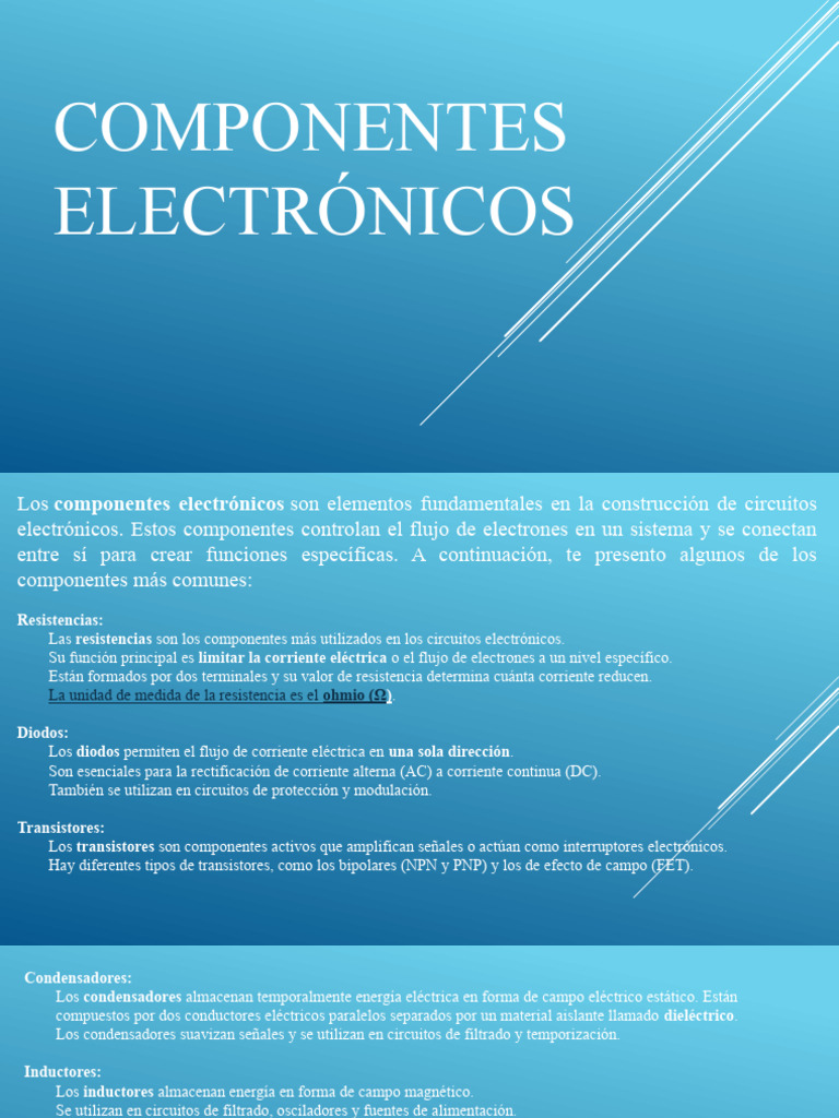 Componentes Electrónicos | PDF | Electrónica | Resistencia Eléctrica y ...
