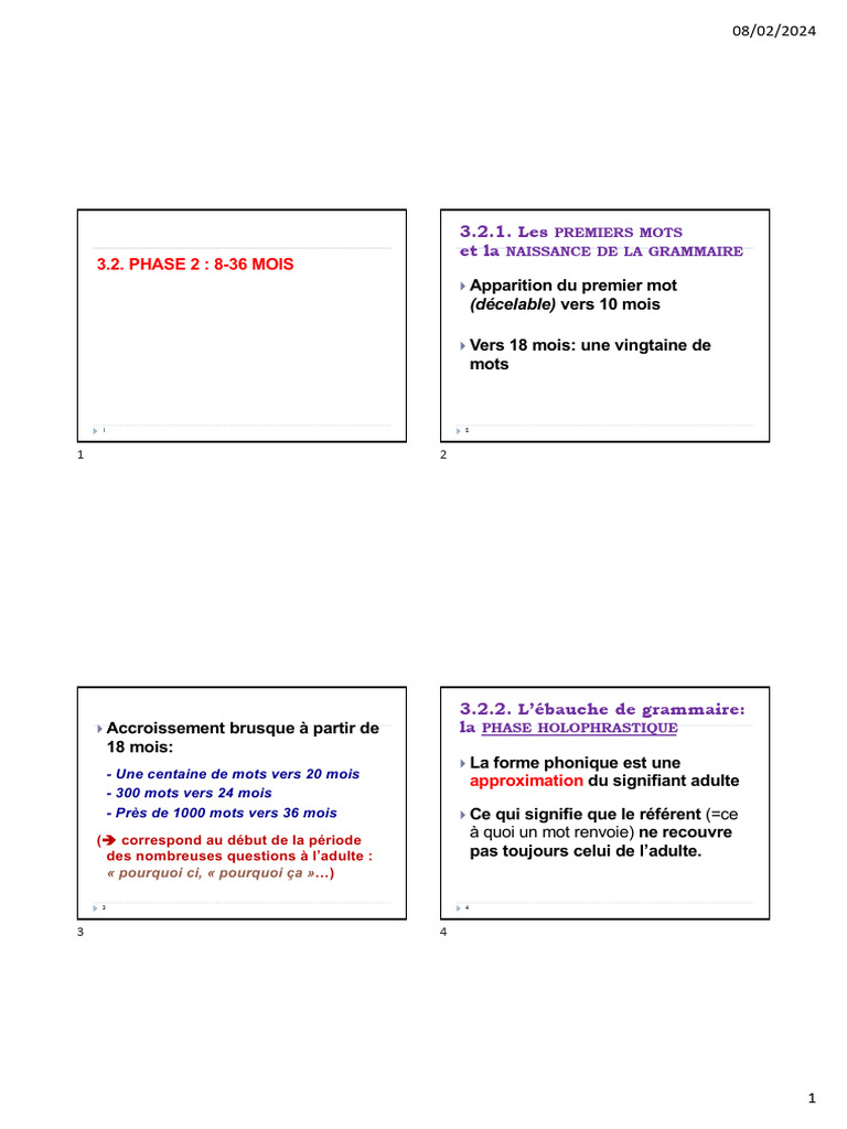 Acquisition du langage et Wug Test | PDF | Phrase | Verbe
