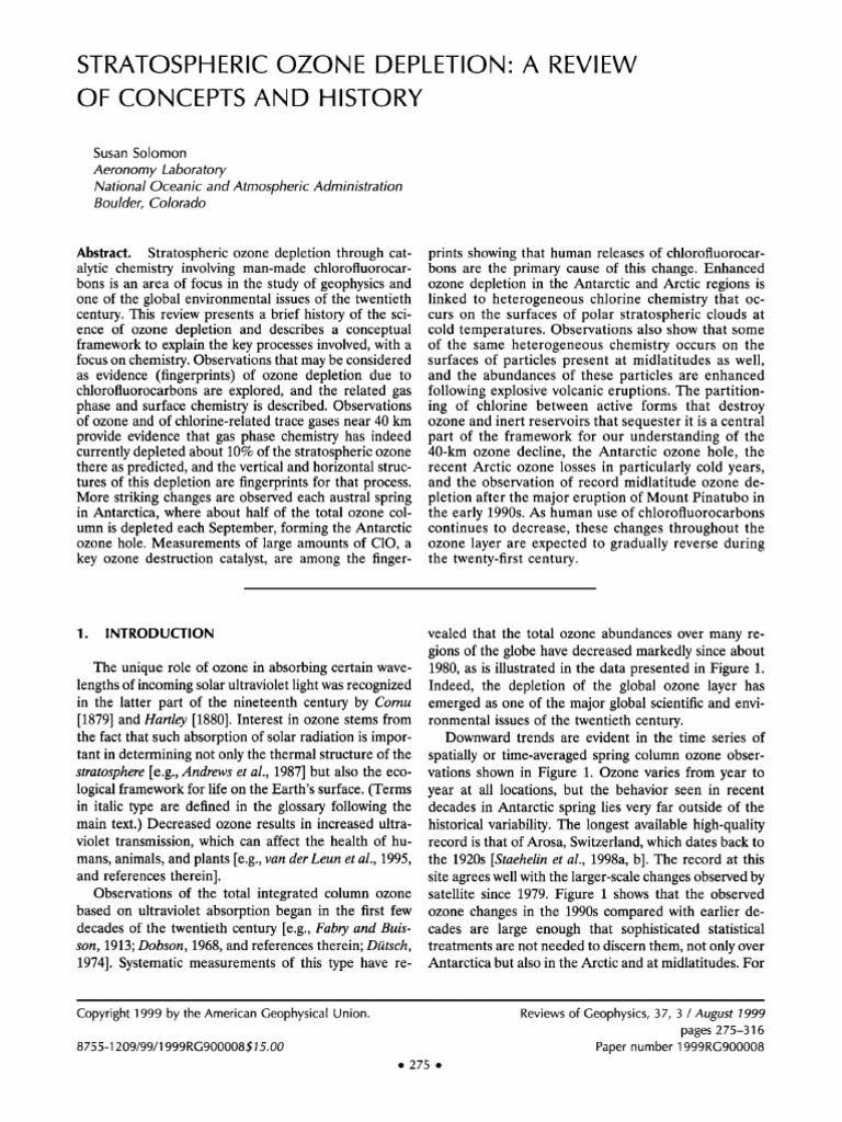 Stratospheric Ozone Depletion | PDF | Ozone Depletion | Chlorofluorocarbon