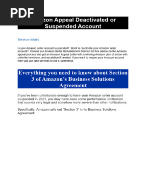 Amazon section 3 Business Solution agreement