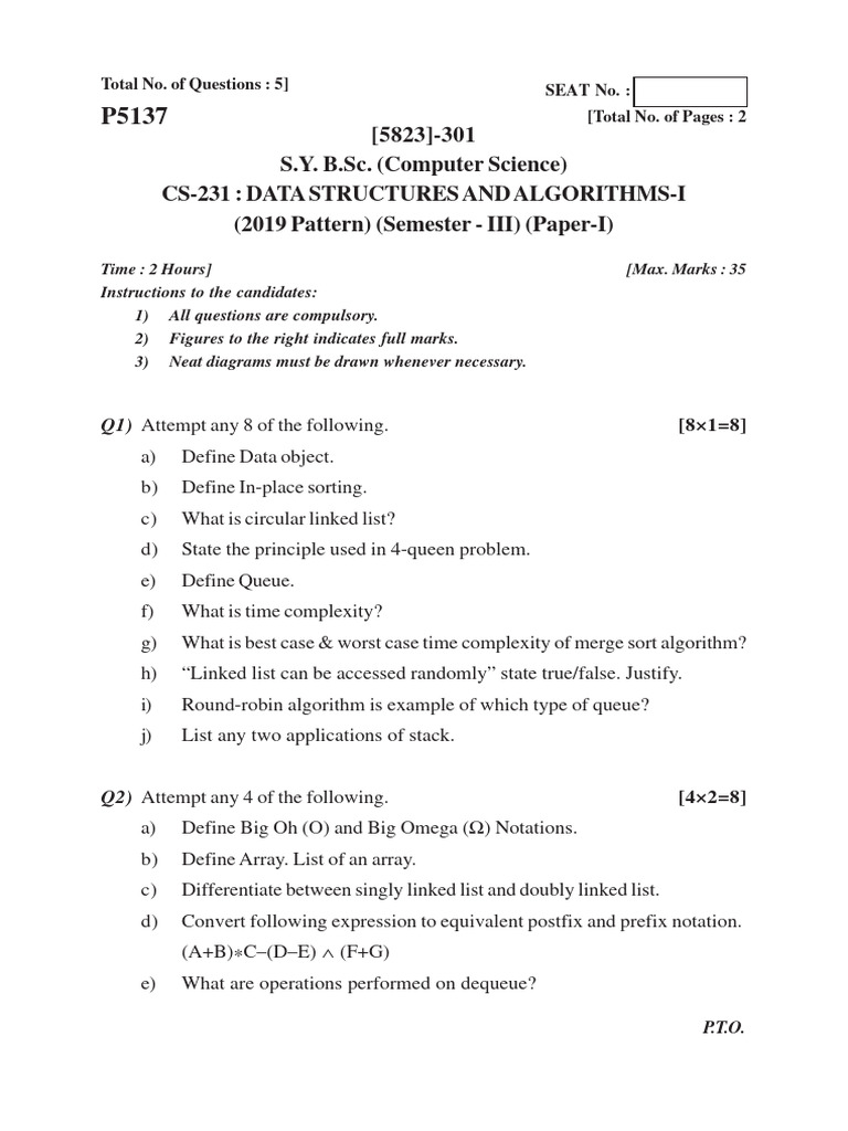 Apr 22 CS-231 Data Structures and Algorithms-I | PDF | Queue (Abstract ...