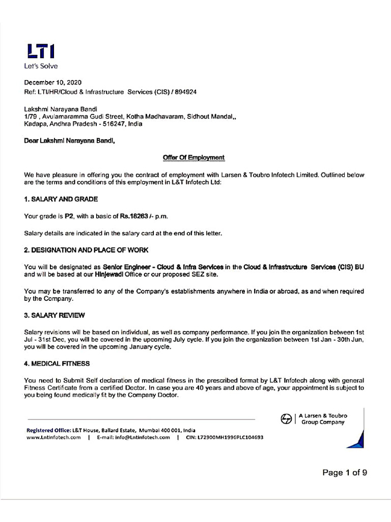 Offer Letter | PDF