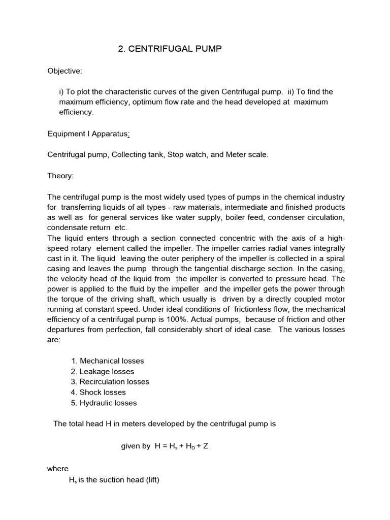 4 Centrifugal Pump | PDF | Pump | Chemical Engineering