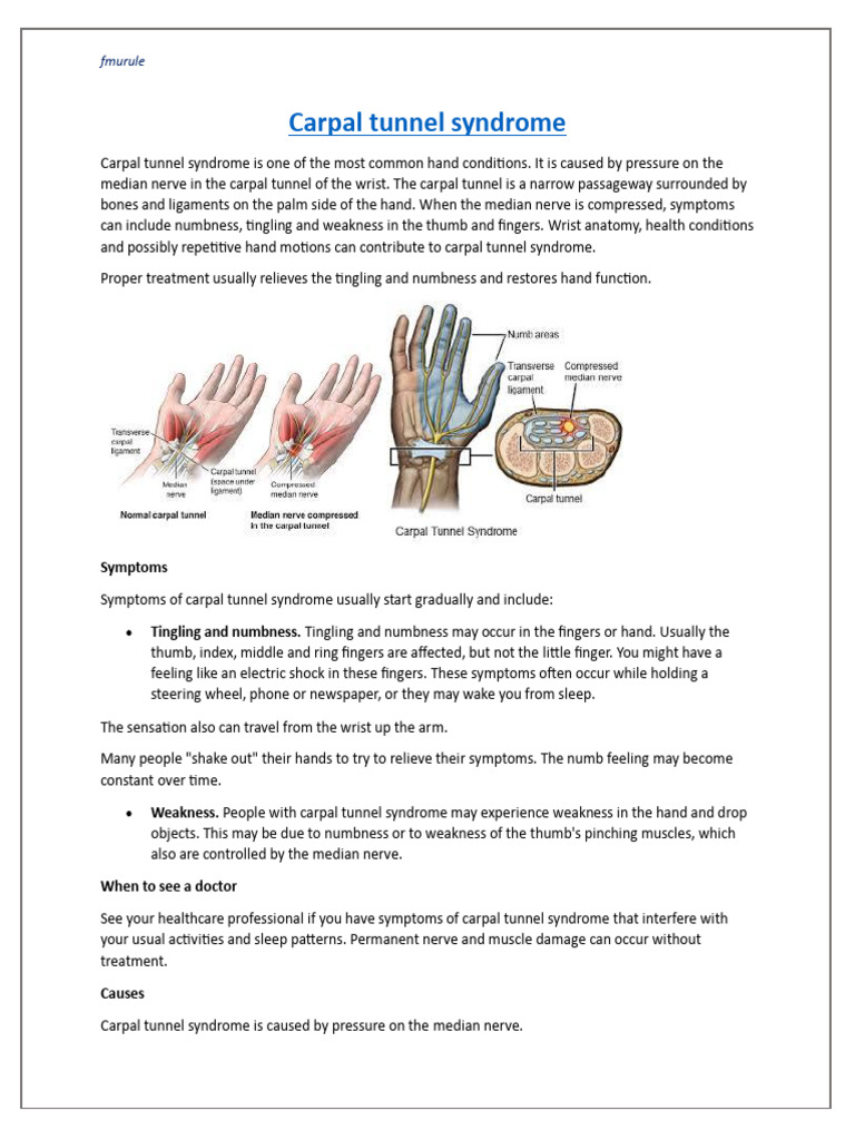 Carpal Tunnel & CS | PDF | Carpal Tunnel Syndrome | Hand