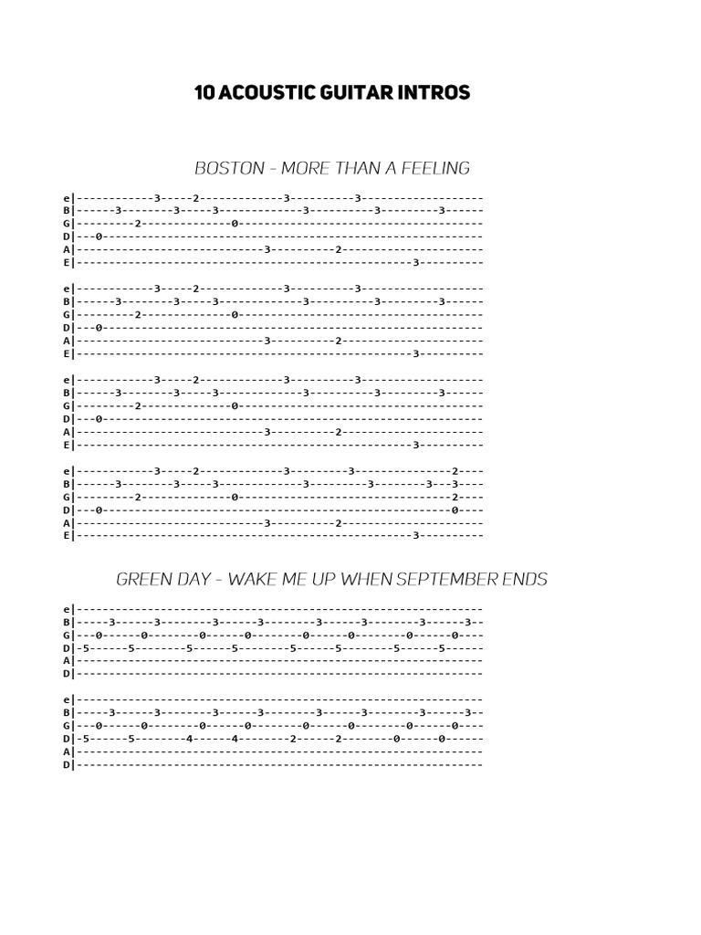 Guitar Tabs for Popular Songs | PDF | Teaching Methods & Materials ...