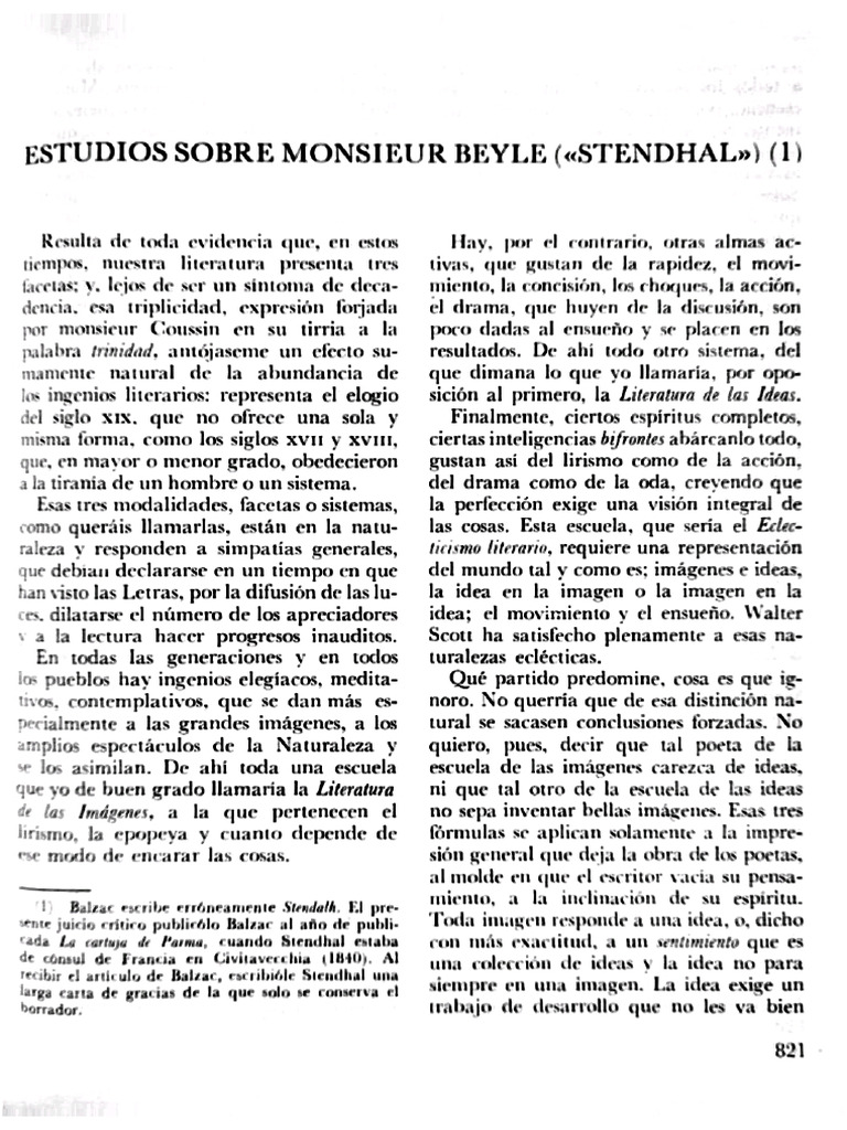 Honoré de Balzac - Estudios Sobre Stendhal | PDF