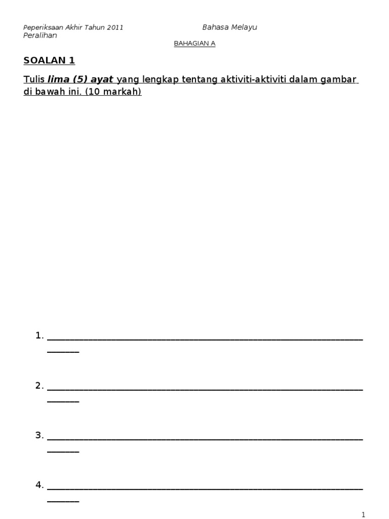 SOALAN Kertas 2 Bm Peralihan