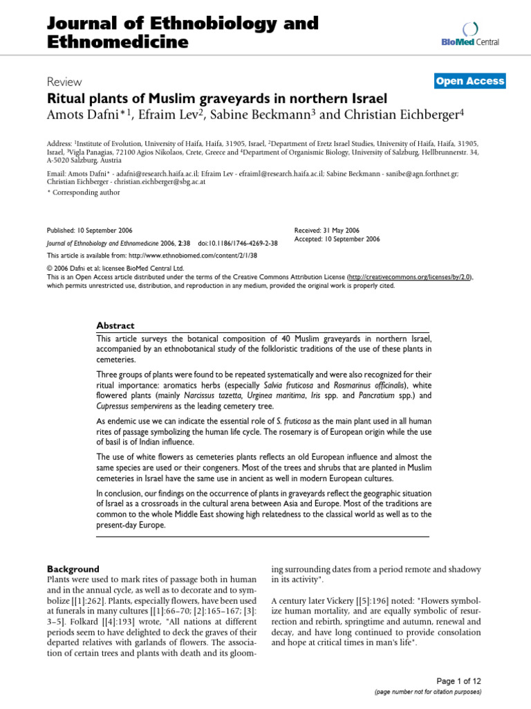 Ritual Plants in Muslim Cemeteries | PDF | Hades | Lilium