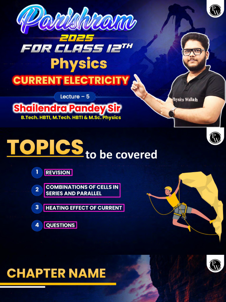 Current Electricity 05 Class Notes Parishram 2025 PDF