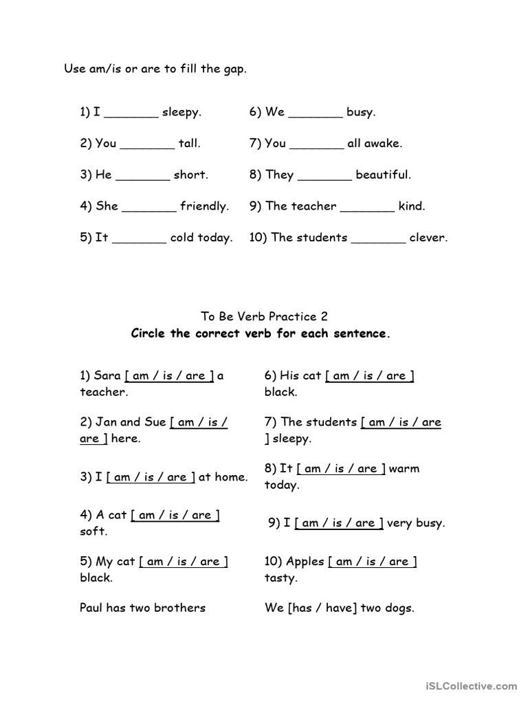 Grammar Check - The Verb To Be | PDF
