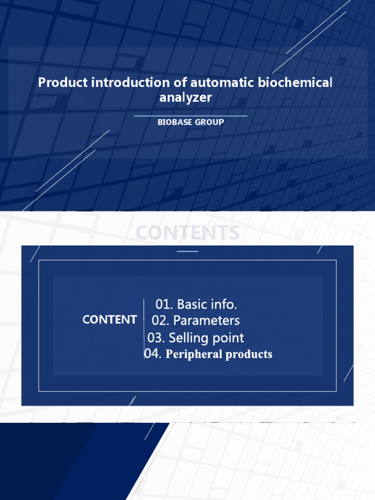 Biochemistry Analyzer Intro. | PDF | Blood Plasma