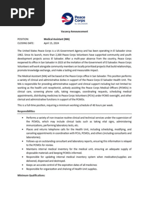 Medical Assistant Vacancy