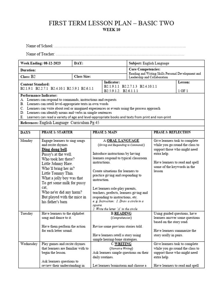 English and Math Lesson Plan B2 | PDF | Learning | Linguistics