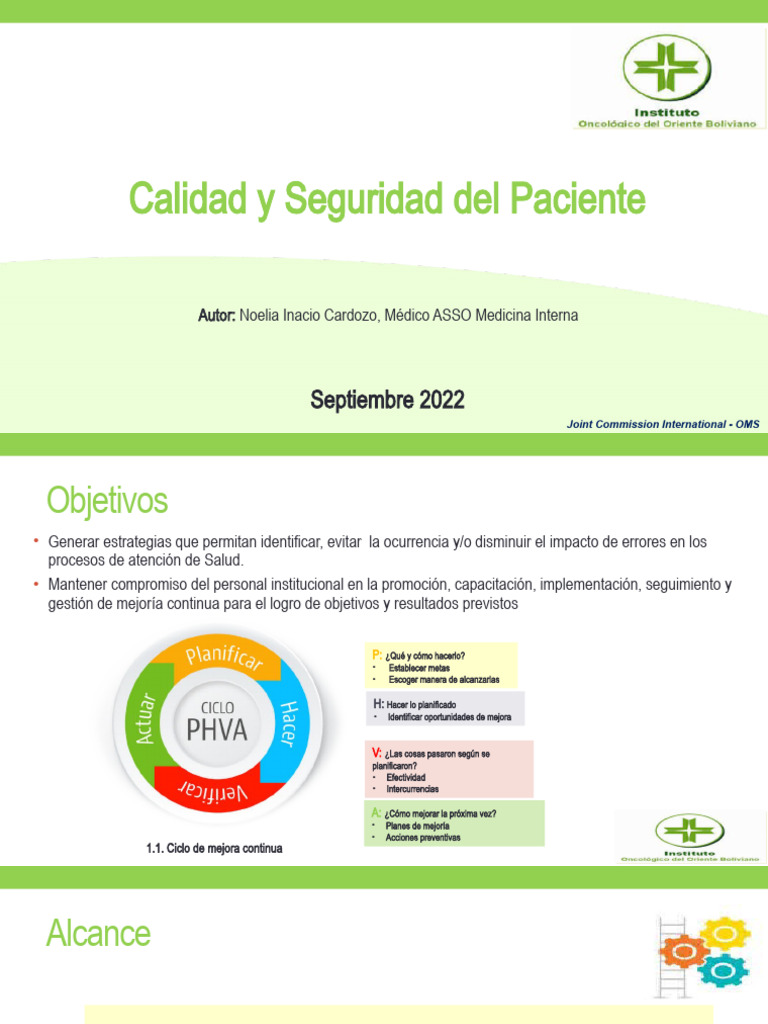 Calidad y Seguridad Del Paciente Ioob | PDF | Seguridad del paciente ...