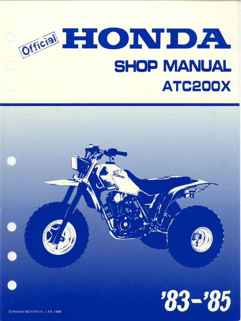 HONDA ATC200X サービスマニュアル 1986 1987 ホンダ ATC 200X 修理工場サービスマニュアル PDF デジタル