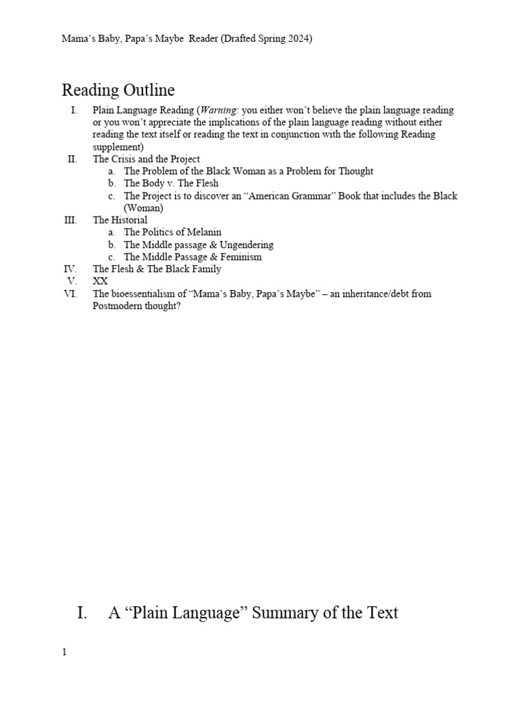 Mama's Baby Papa's Maybe Reading Supplement v2 PDF Jacques Lacan