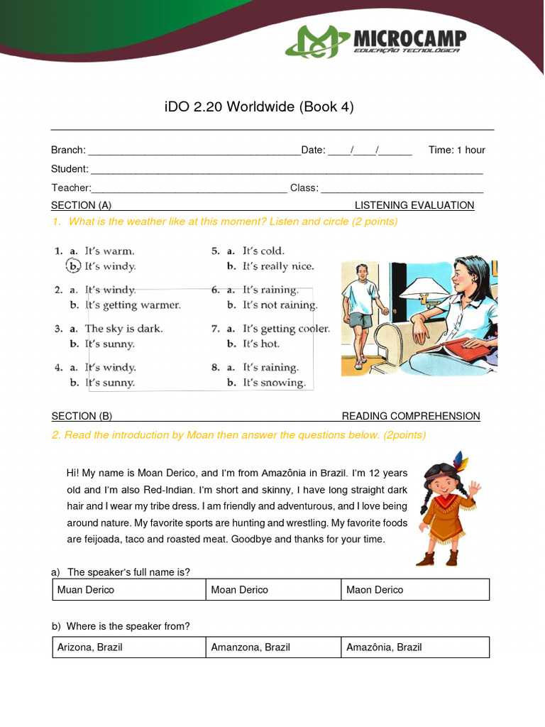 Book 4 - Worldwide - Written Test | PDF | Home & Garden