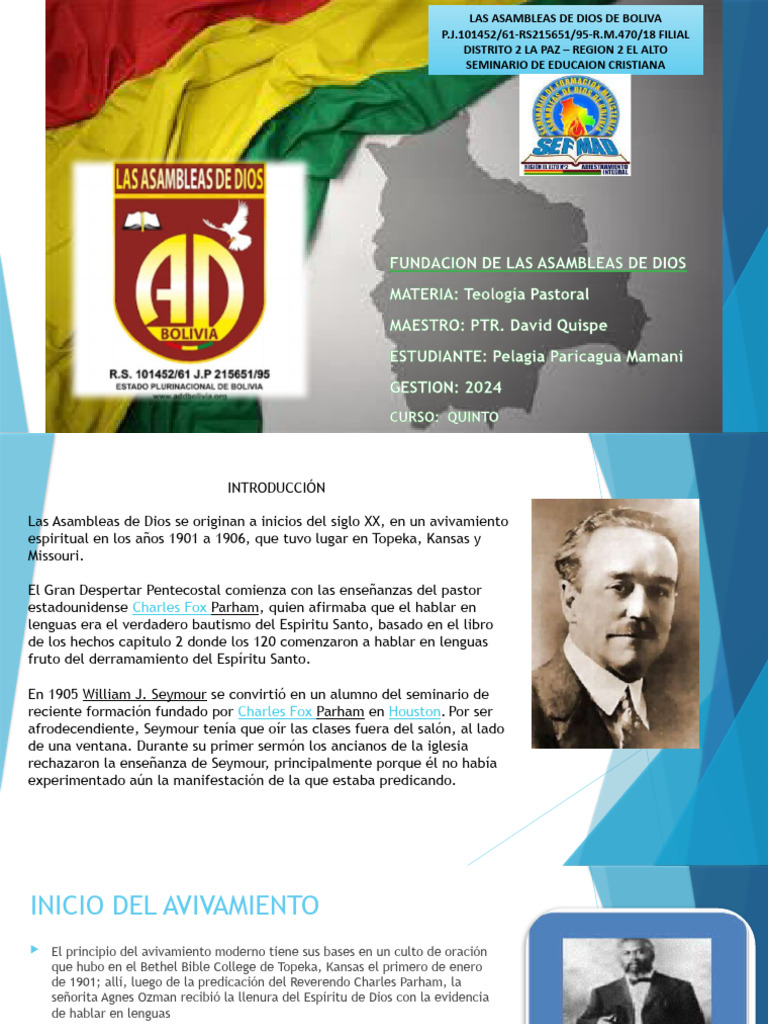 Historia de las Asambleas de Dios en Bolivia | PDF | Pentecostalismo ...