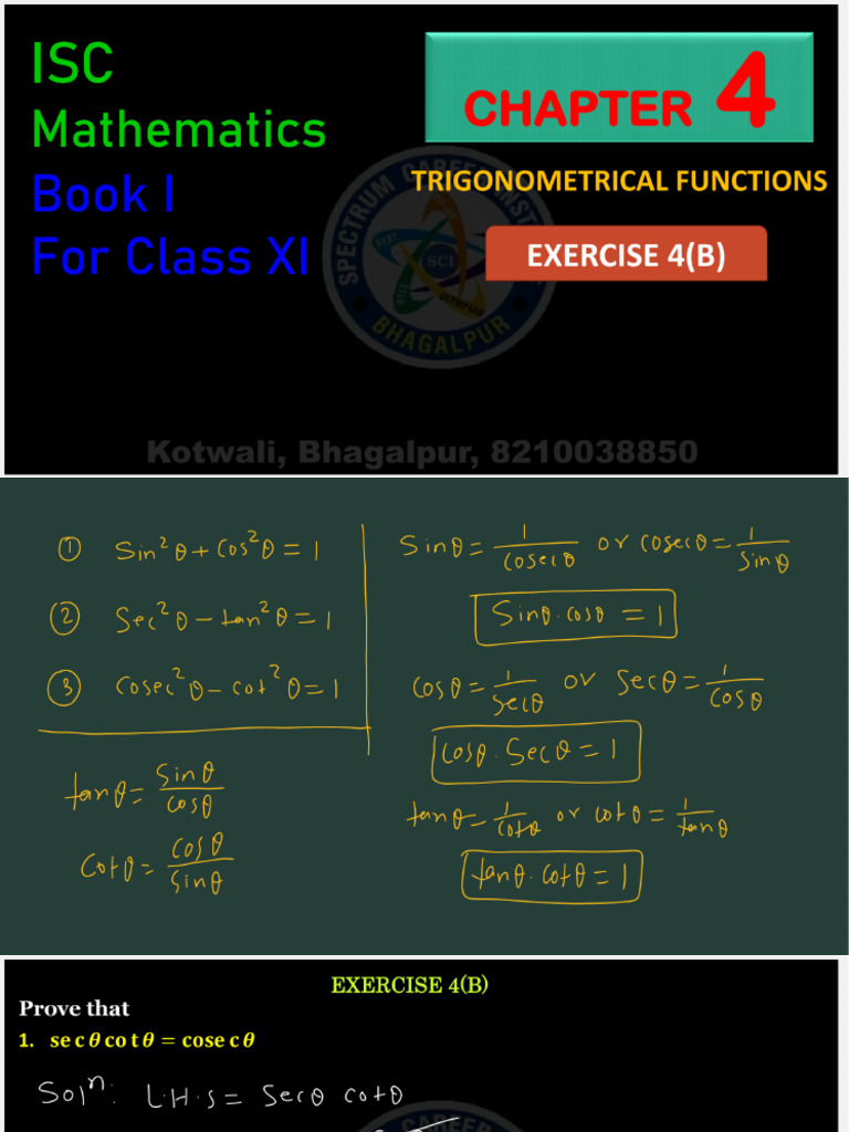 ISC Math Class 11 Ex 4 (B) | PDF