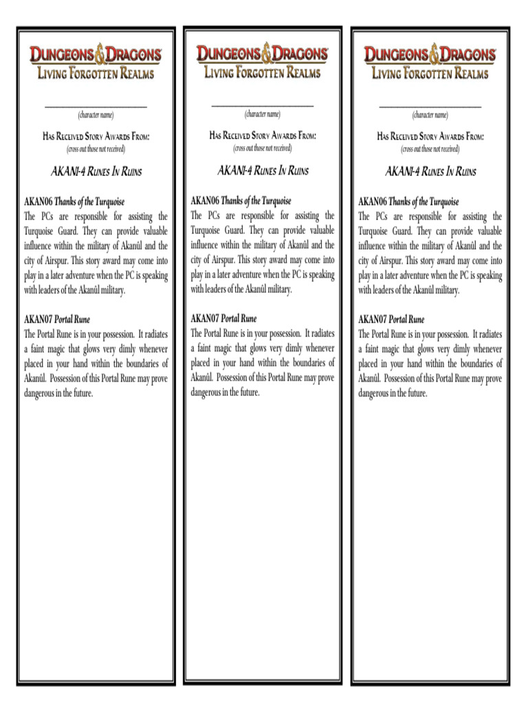 Akanûl Story Awards Overview | PDF
