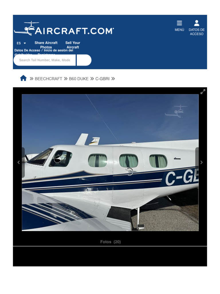 C-Gbri - 1978 Beechcraft b60 Duke On | PDF