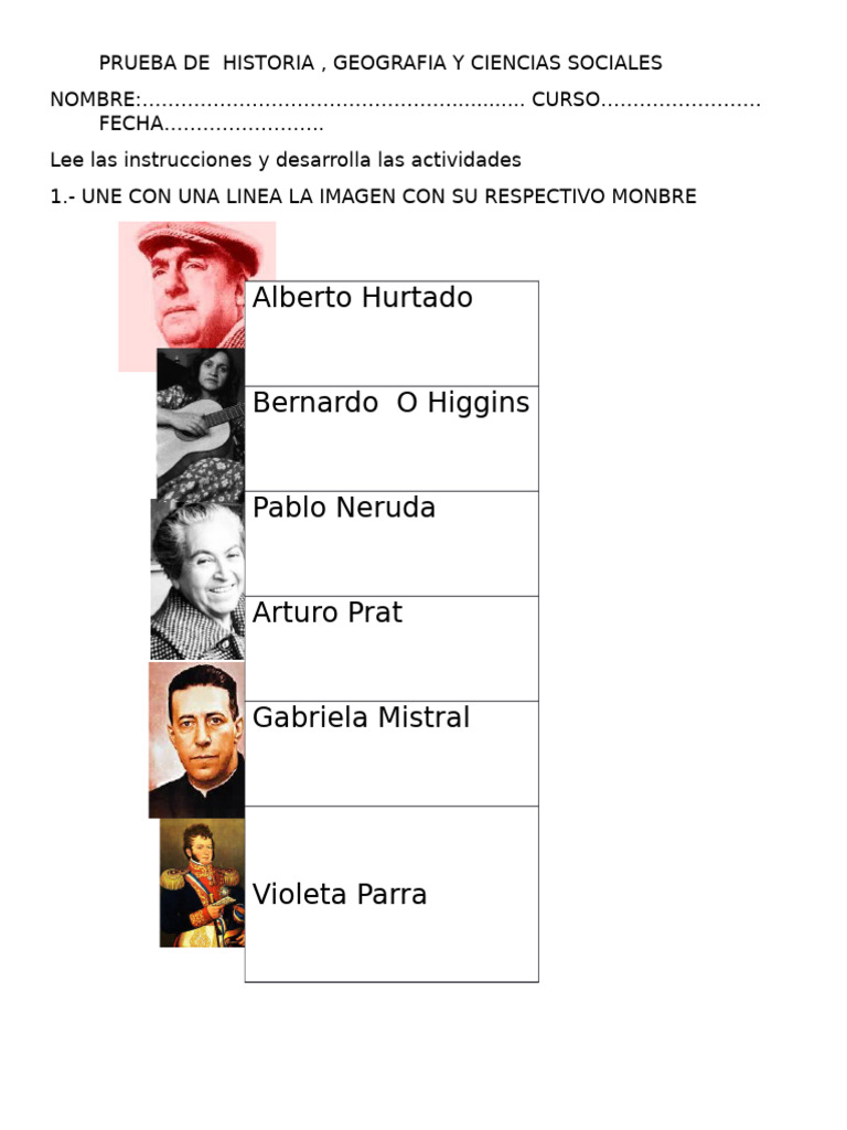 Prueba 1 Primero Basico | PDF