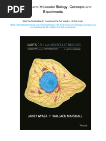 Karp's Cell and Molecular Biology: Concepts and Experiments. ISBN 1118886143, 978-1118886144