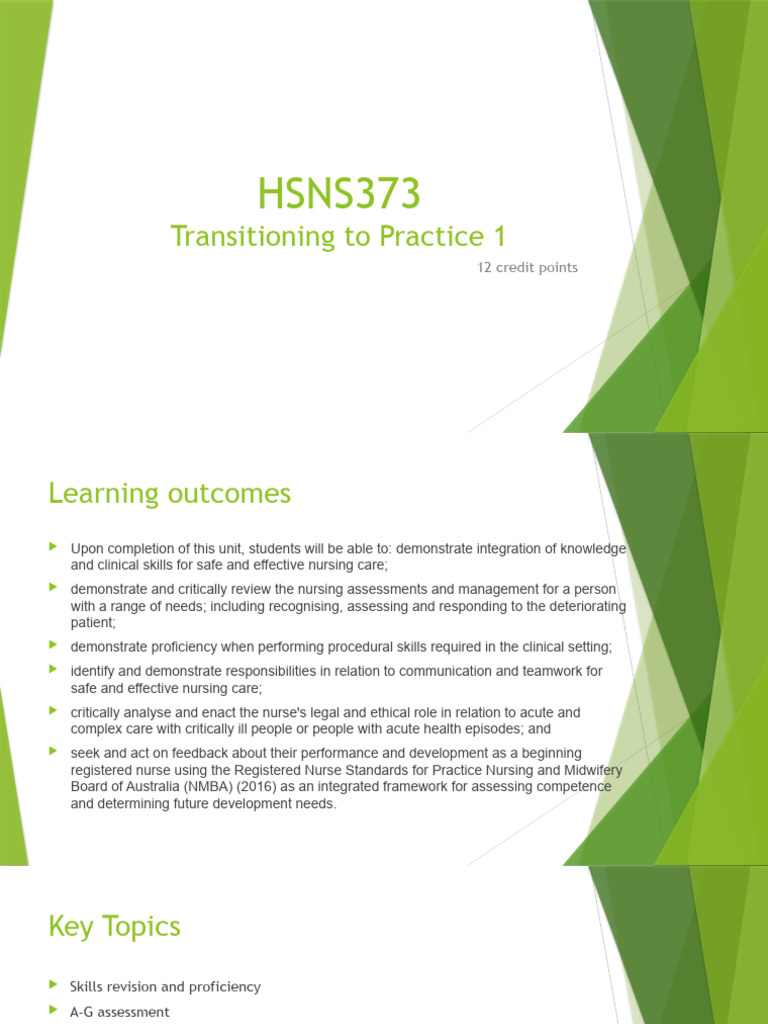 Nursing Practice Transition Course Overview | PDF | Nursing | Patient ...