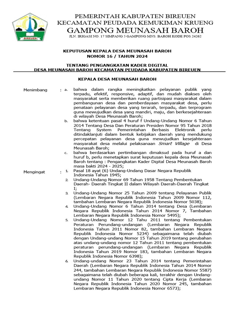 Sk kader digital desa pdf