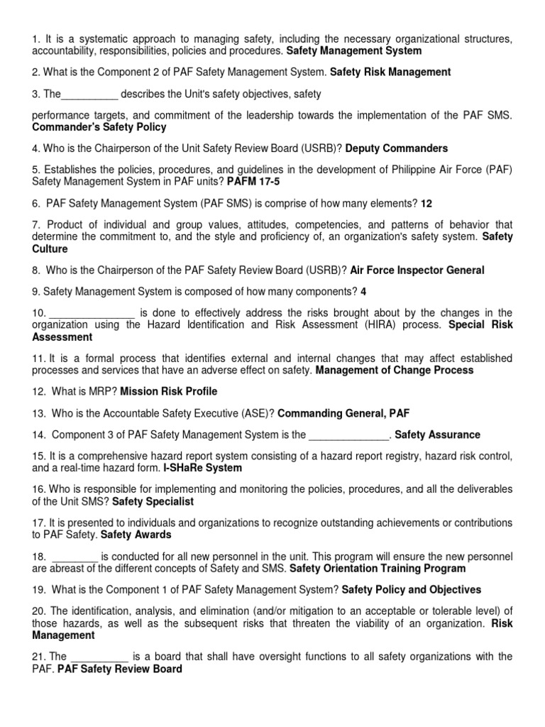 PAF Safety Management System Overview | PDF | Risk | Safety