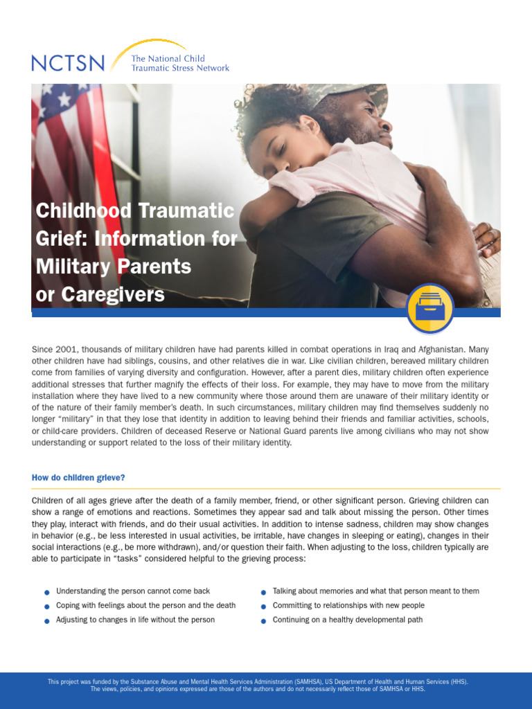 Childhood Traumatic Grief Information For Military Parents or ...