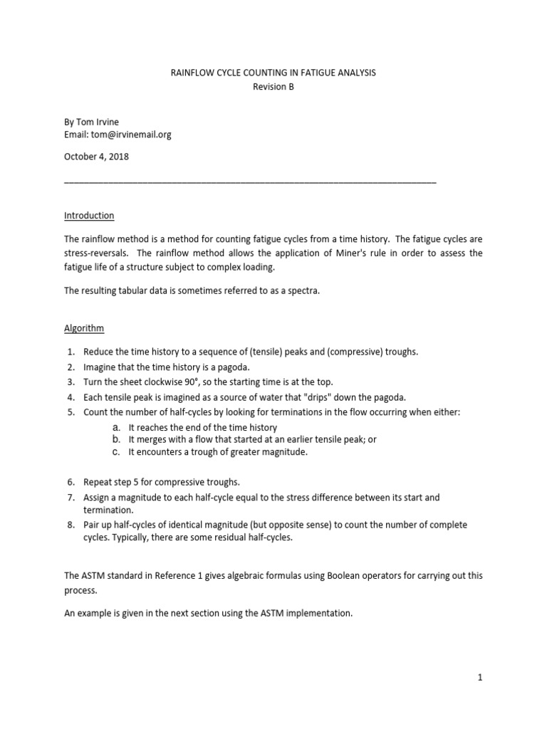 Rainflow Cycle Counting Method | PDF | Fatigue (Material) | Stress ...