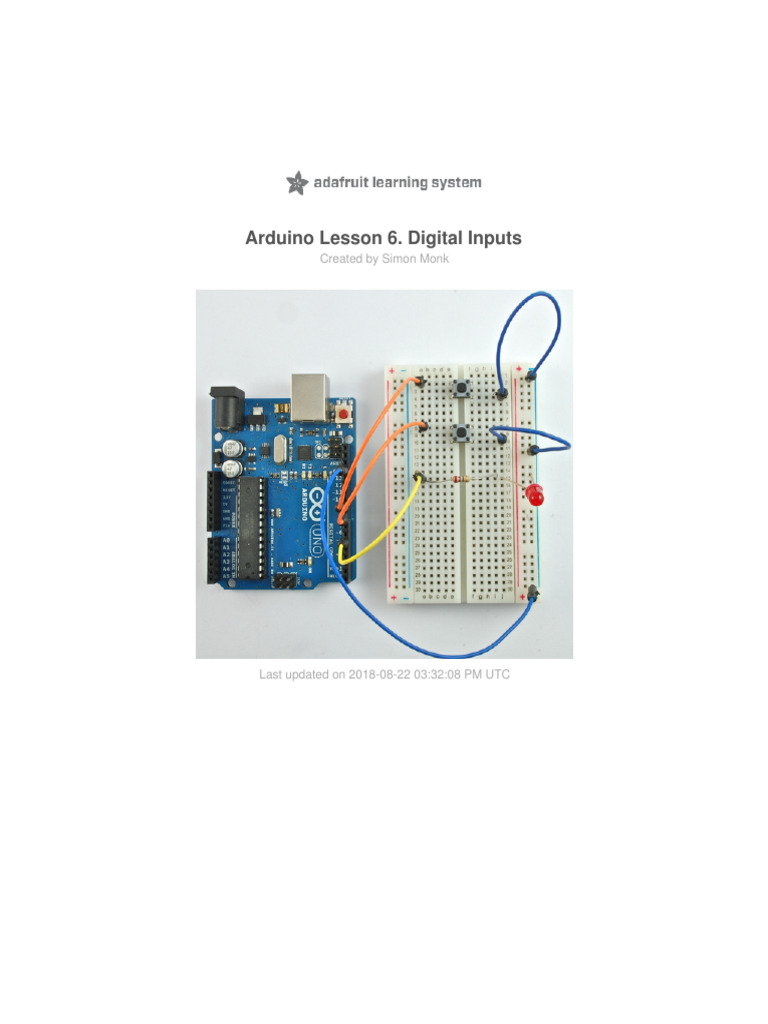 Adafruit Arduino Lesson 6 Digital Inputs | PDF | Arduino | Switch