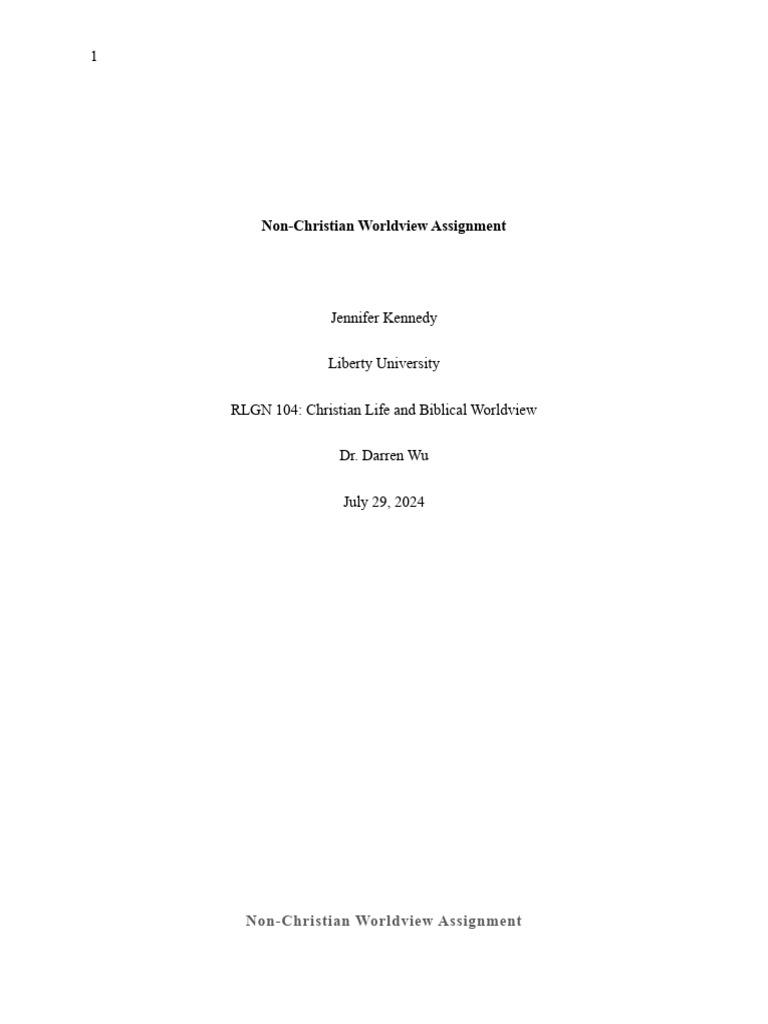 Non christian worldview assignment pdf humanism secularity