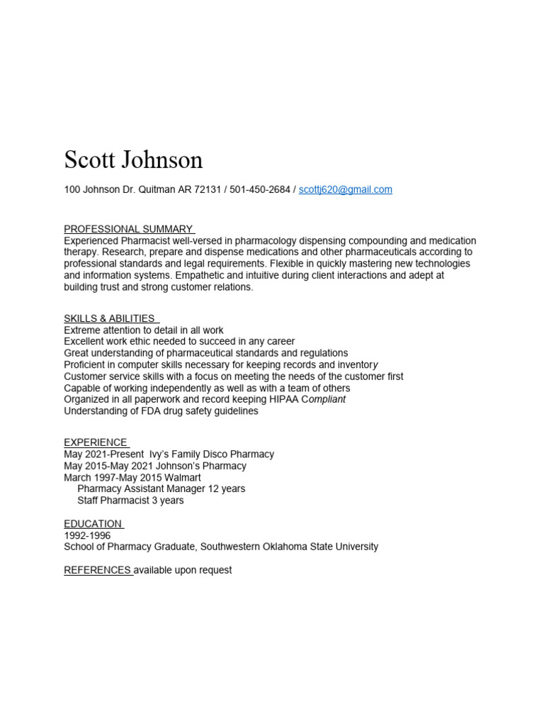Scott Johnson Resume | PDF | Self-Improvement