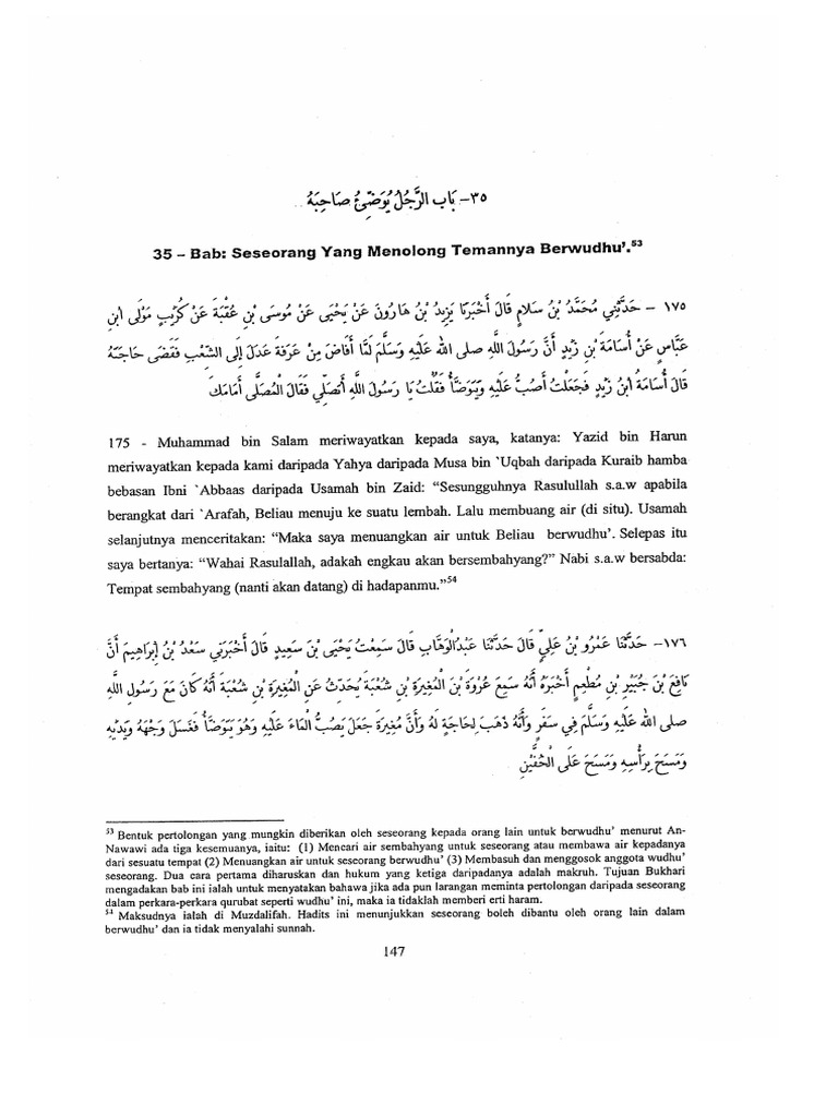 Nota Kuliah Sahih Al Bukhari Sesi 14 Nota Kitab Wudhu Maulana Asri ...