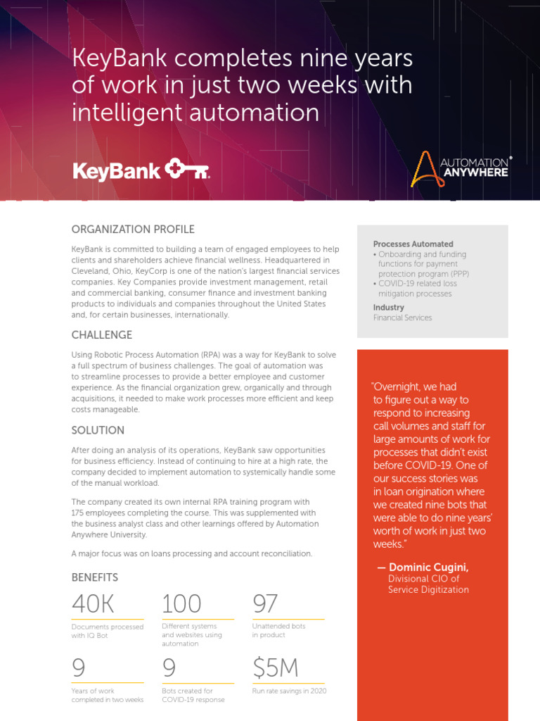 KeyBank's RPA Success in Finance | PDF | Automation | Business