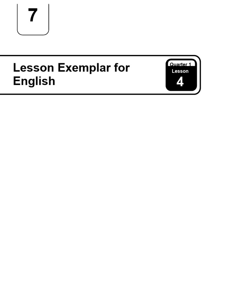 Q1 LE English 7 Lesson 4 Week 4 | PDF | Poetry | Learning