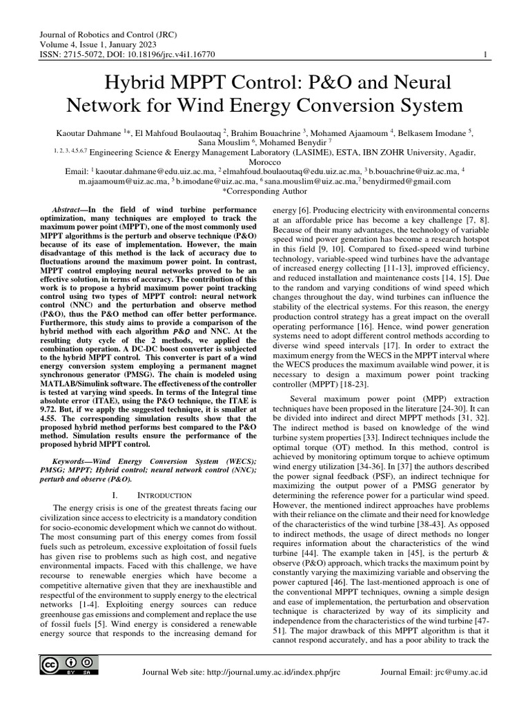 Hybrid MPPT for Wind Energy Systems | PDF | Wind Power | Electricity