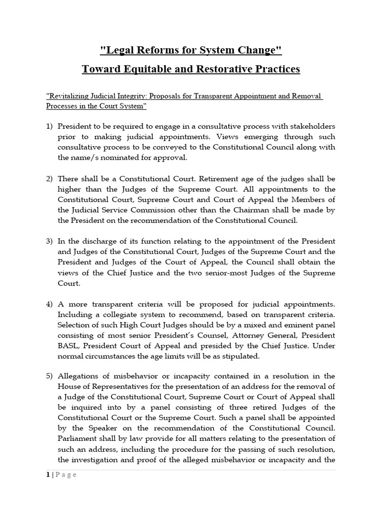 Judicial Reform Proposals for Transparency | PDF | Judge | Prosecutor