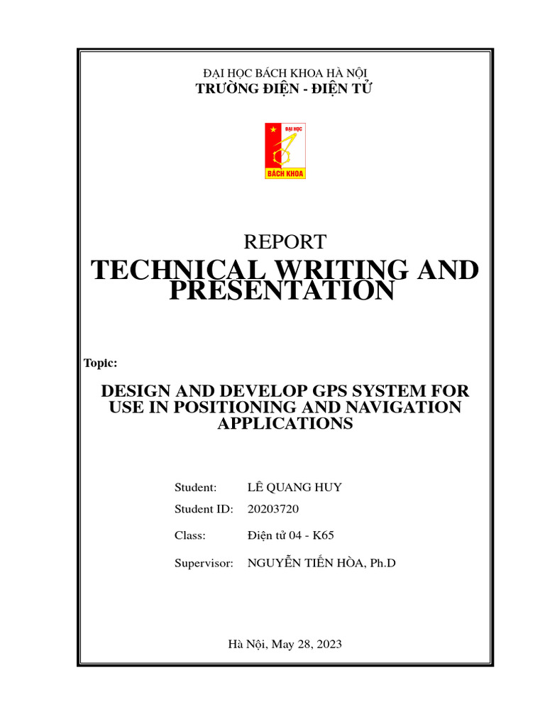 LeQuangHuy 20203720 Technicalreport | PDF | Global Positioning System ...