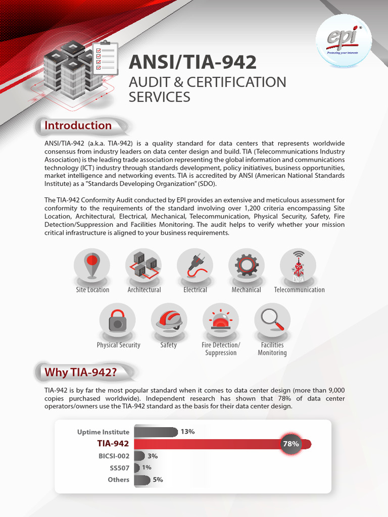 TIA-942 Data Center Certification Guide | PDF | Audit | Standardization