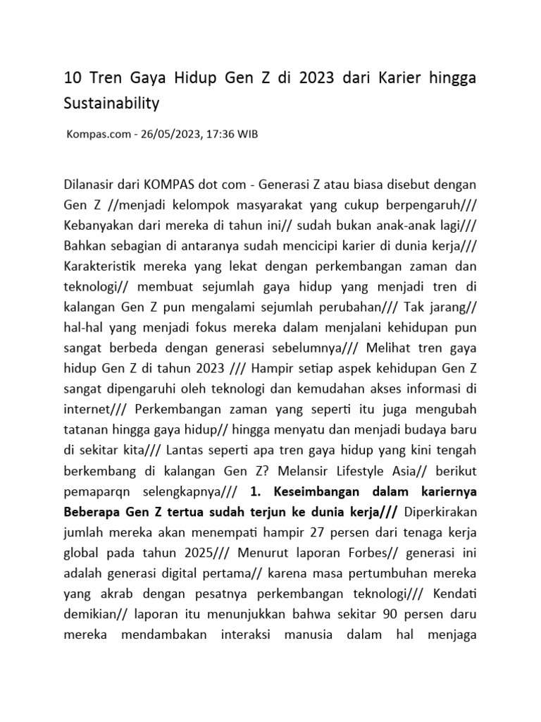 Gen Z: Memahami Tren Gaya Hidup yang Membentuk Masa Depan